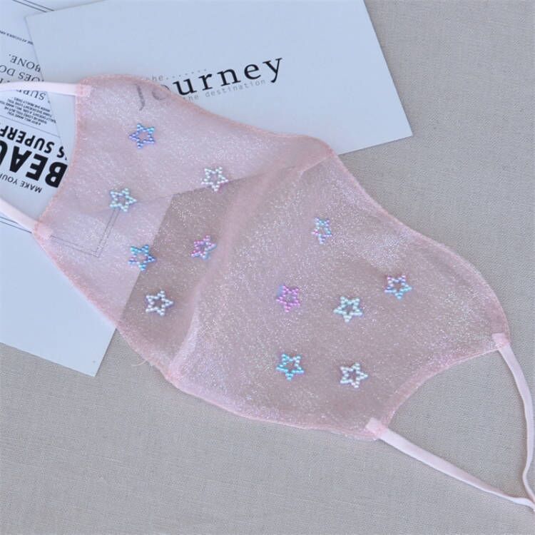 New Summer Tulle Mask Star Mask_voghion.com