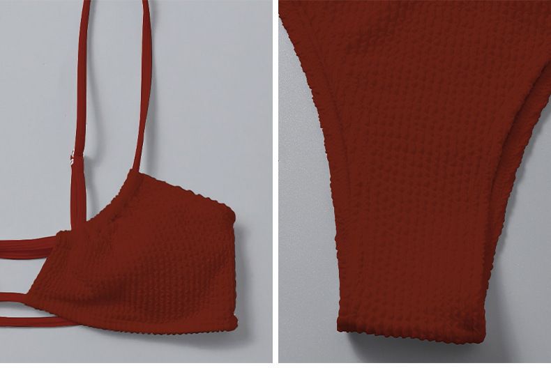 Multi Color Sexy Sling Strap Split Swimsuit European And American Three Point High Waist Hot Spring Bikini Swimsuit_voghion.com