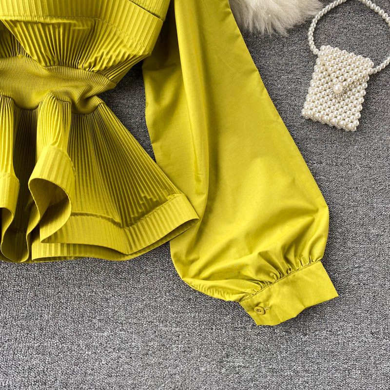 Women's ruffled waist slimming temperament with spring jacket_voghion.com
