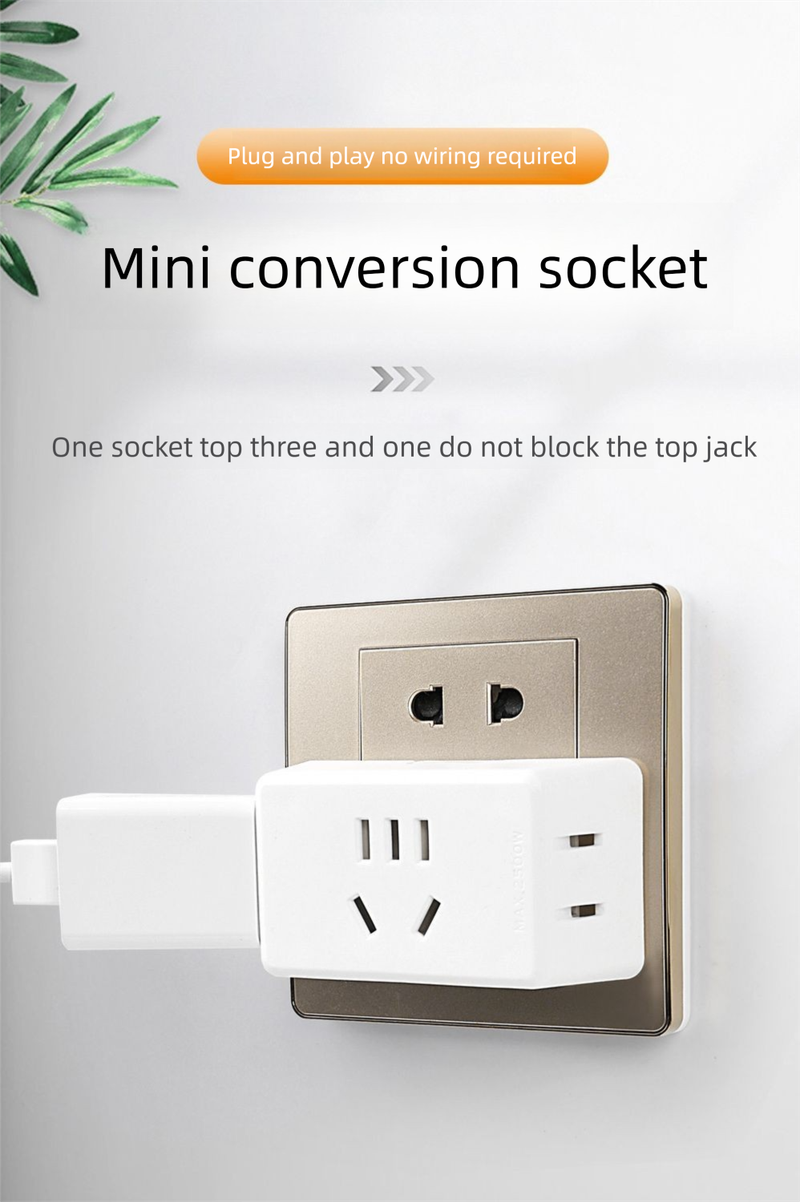 Mini-Multifunktions-Konvertierungssteckdose, Mehrloch-Steckdosenleisten-Konverter, tragbar, für Zuhause, Büro, Schlafsaal_voghion.com