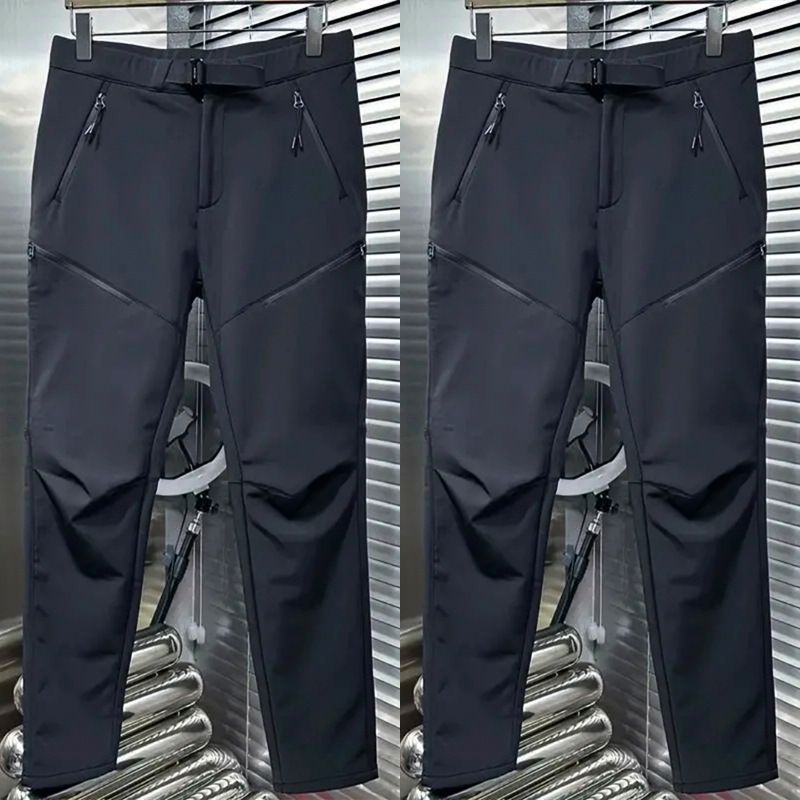 Herretøj Fritidsbukser Efterår og vinter Ny stil Moderigtigt All Match Udendørs vindtæt Sport Soft Shell Lige overfaldsbukser med flere lommer_voghion.com