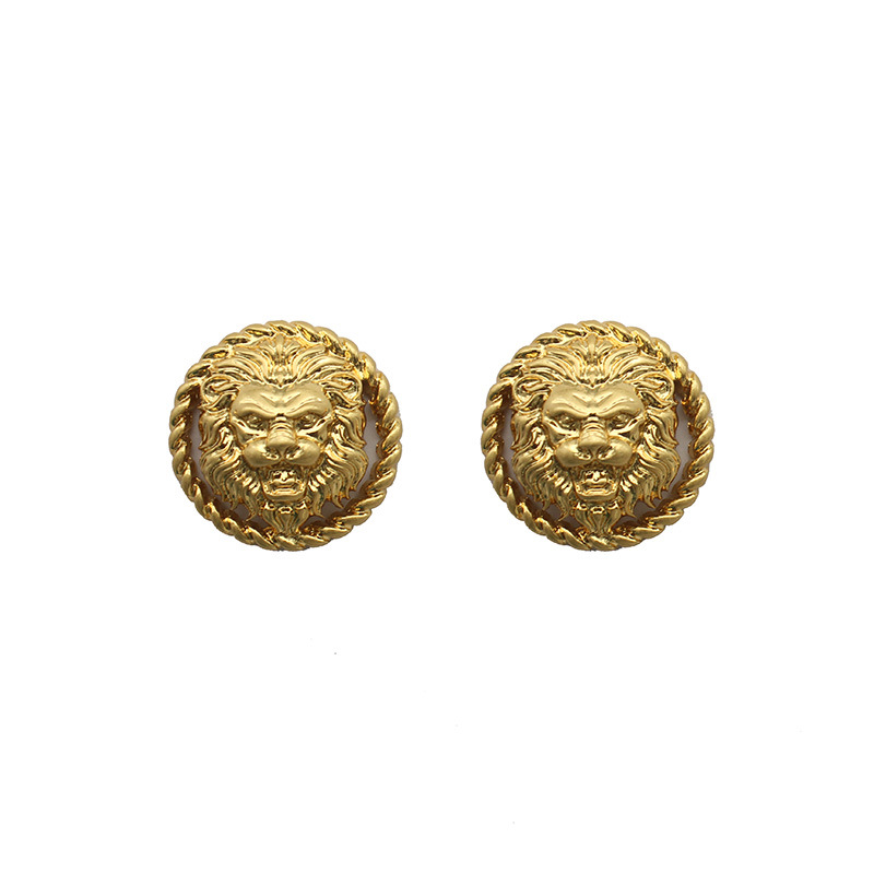 Women's Jewelry Ank classic lion set plain gold texture middle-aged cost-effective high-end antique jewelry 68 years of American re-engraving_voghion.com