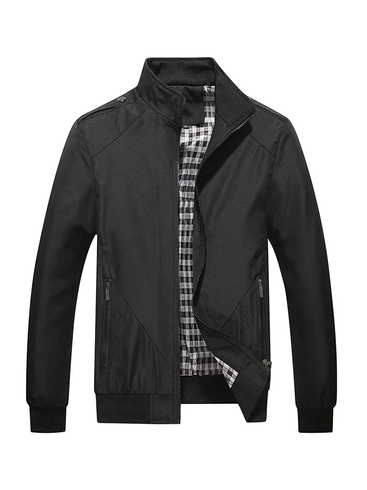 Hochwertige Bomberjacke für Herren, fest, lässig, Frühling/Herbst, Oberbekleidung, Mandarin-Sportbekleidung, Herrenjacken für Herren, M-5XL, 6XL, 7XL_voghion.com