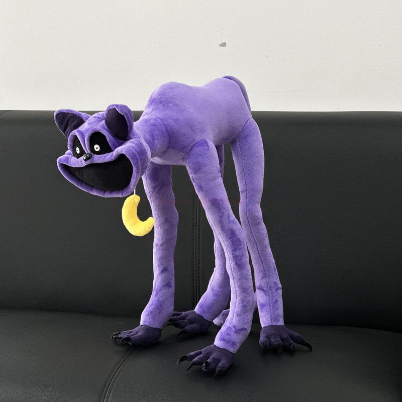 2024. gada jauna Smiling Critters spēļu sērija Plīša rotaļlietas Terror Monster Big Mouth Purpursarkans kaķis Biedējoši purpursarkanā kaķa pildīta plīša dāvana_voghion.com
