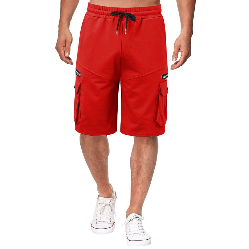 Europäesch an amerikanesch Männer Summer Overalls Hosen Kotteng locker Plus Size Fënneft Hosen Männer Multi-Täsch Casual Hosen_voghion.com