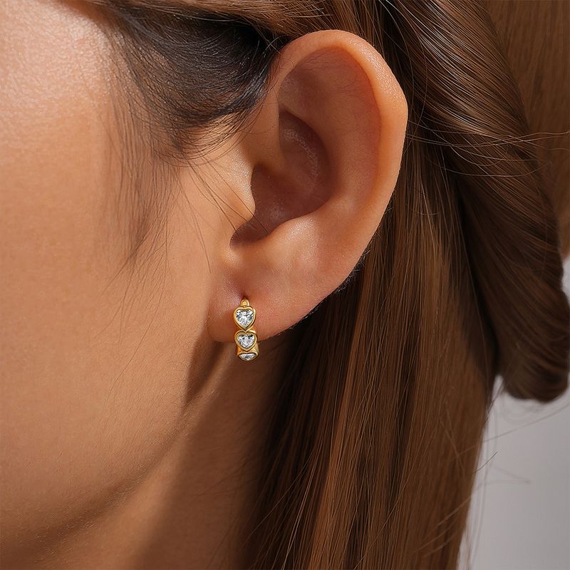 Women's Jewelry Simple S925 Sterling Silver Classic Light Luxury Personality Double Row Diamond Earrings Huggie Earring_voghion.com