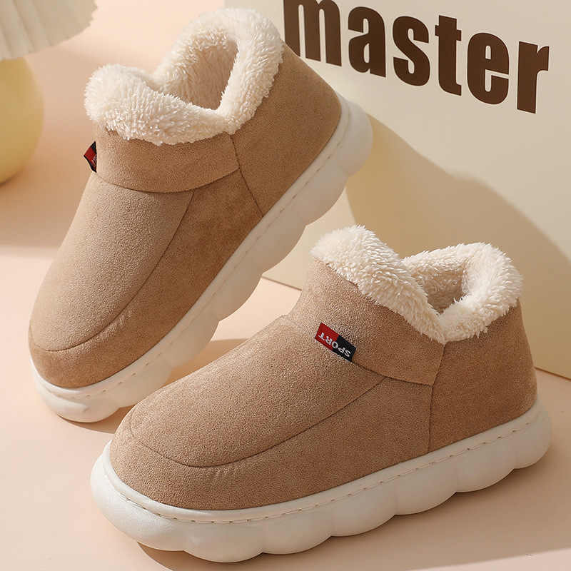 Alte Männer und Frauen im Winter, mit einem Sackabsatz und samtiger Innenwärme, Wildlederschuhe mit dicker Sohle aus Baumwolle für ältere Menschen_voghion.com