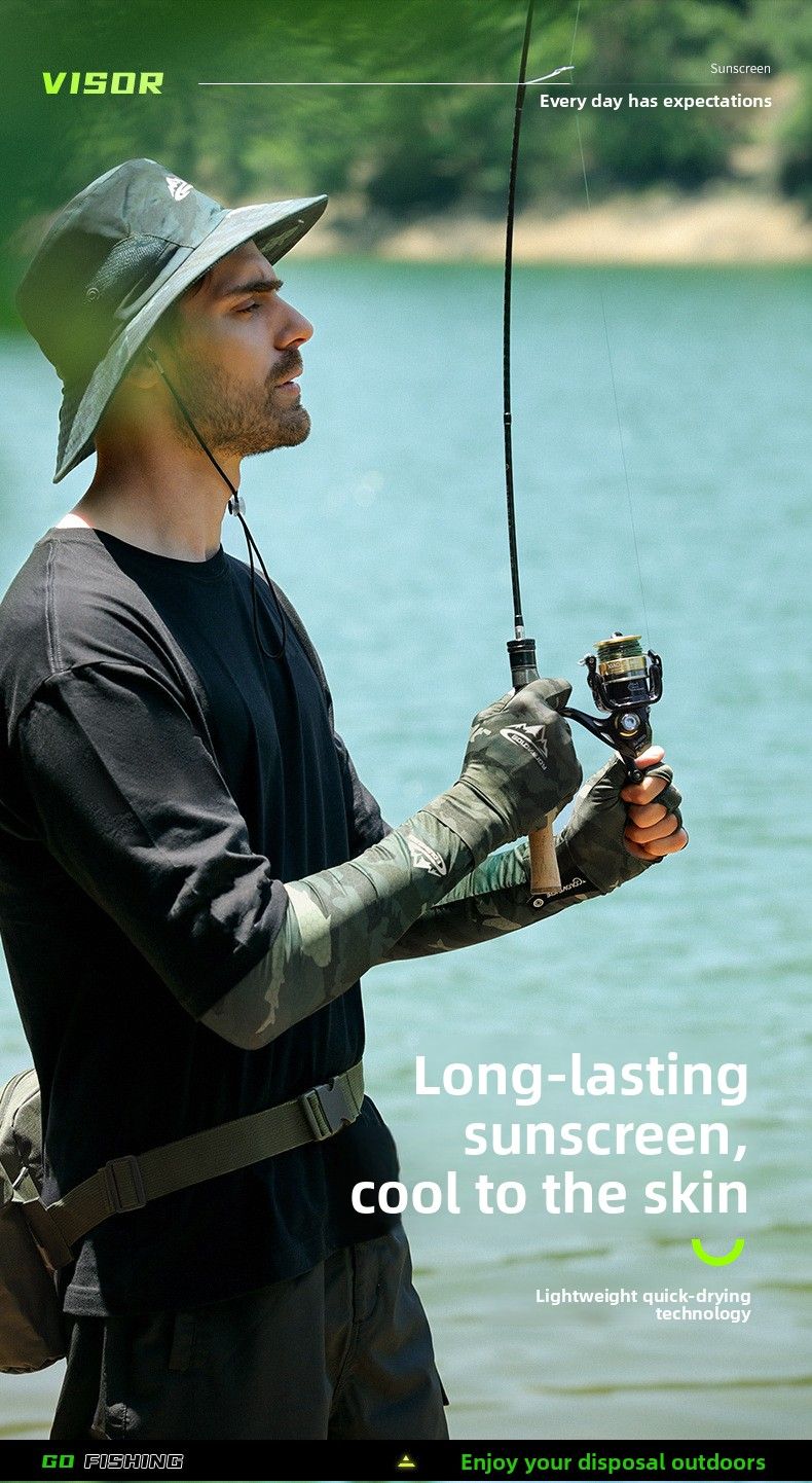 New Sun Protection For Men Summer Cycling Fishing Hiking High Elastic Cool Ice Sleeves Ins Print Letter Arm Guards_voghion.com