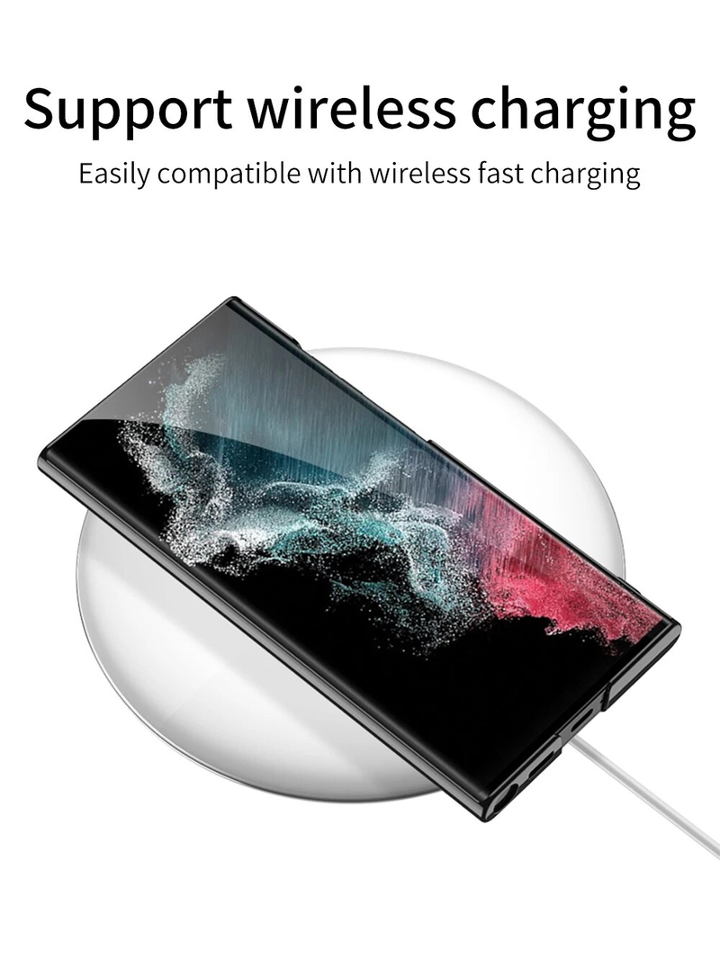 Samsung Galaxy Ultra / Plus S24 dėklas, skaidrus, permatomas laikiklis, stovas, plastikinis dėklas S23 ultra plus_voghion.com