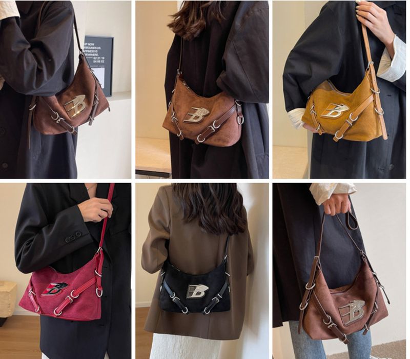 2023 neue Mode Wildleder Damen Mori süße Herbst und Winter kleine Freizeit Eimer Tasche einfache Umhängetasche_voghion.com