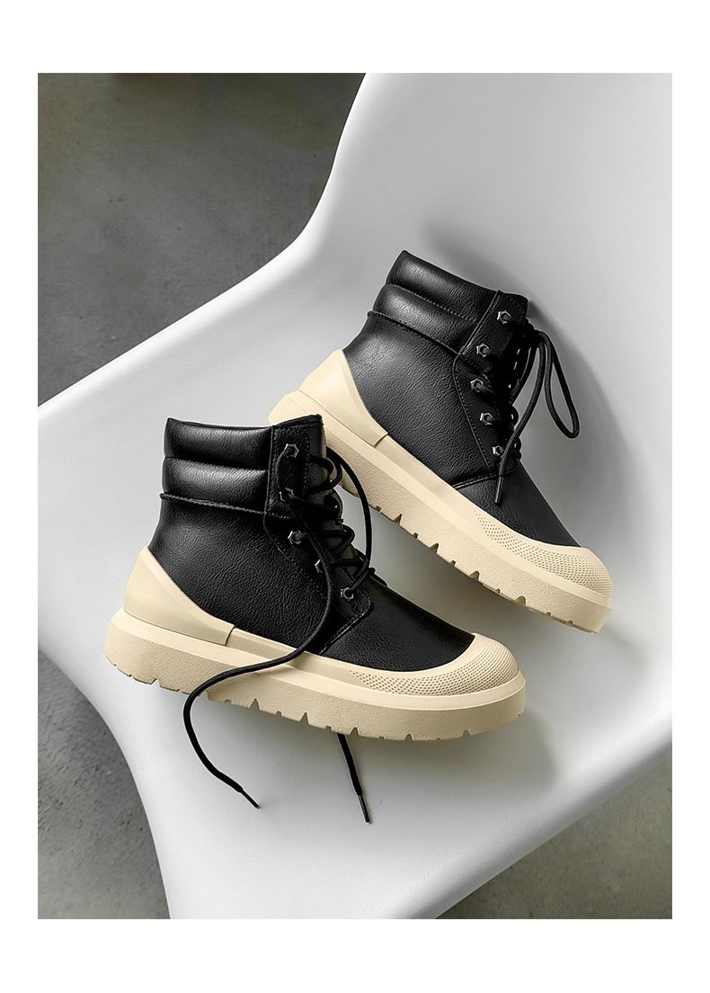 Unisex Winter Boots With Faux Fur Lining, Waterproof & Slip-Resistant, Comfortable Thick-Soled Casual Shoes For Men And Women_voghion.com