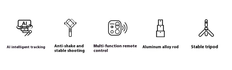 New Follow-up Anti-shake Gimbal Mobile Phone Selfie Stick, Fully Automatic Photo Artifact, Bluetooth Connection, Anti-shake Retractable_voghion.com