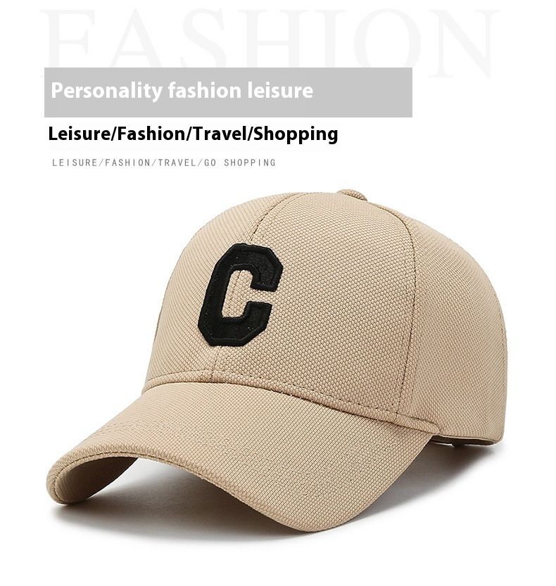 Chapéu, boné de beisebol resistente ao ar livre, versão coreana, moda casual masculina e feminina cabeça grande bordada_voghion.com