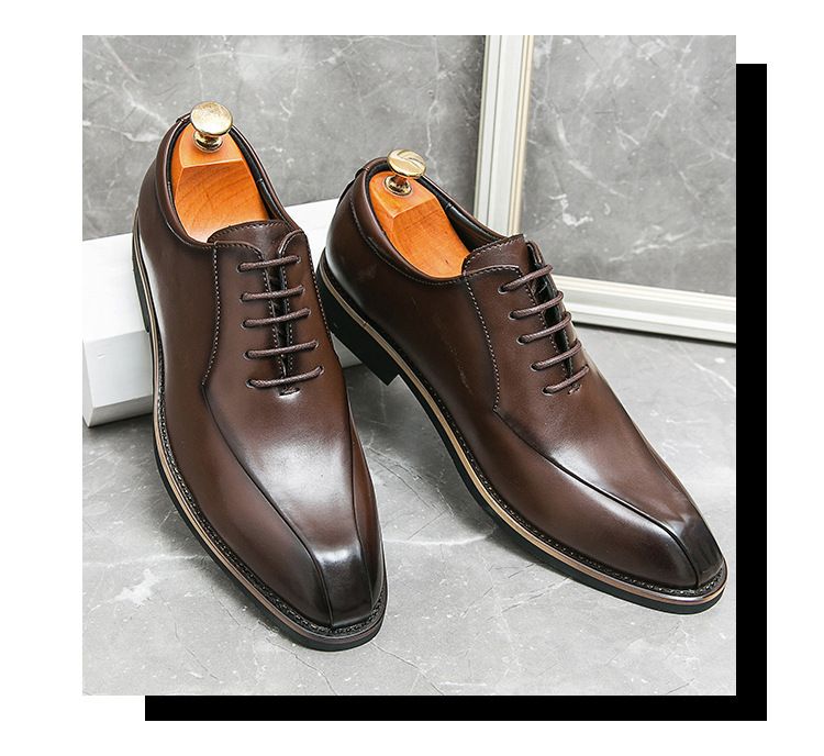 Ανδρικό επαγγελματικό casual φόρεμα Oxfords επίσημα παπούτσια με κορδόνια για γραφείο, πάρτι και καθημερινά ρούχα_voghion.com