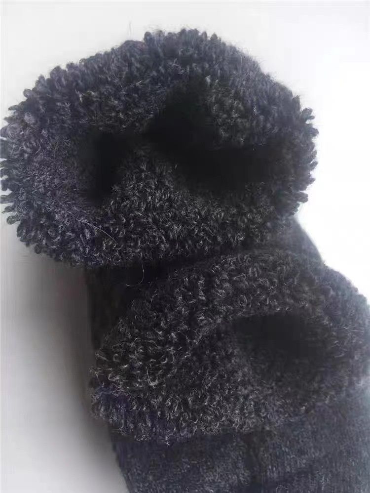 Wangjia Herbst Winter Herren Damen Wollsocken Verdickter Frottee Lässige Warme Wadenlange Fleece-gefütterte Unifarbene Export-Kaschmirsocken_voghion.com