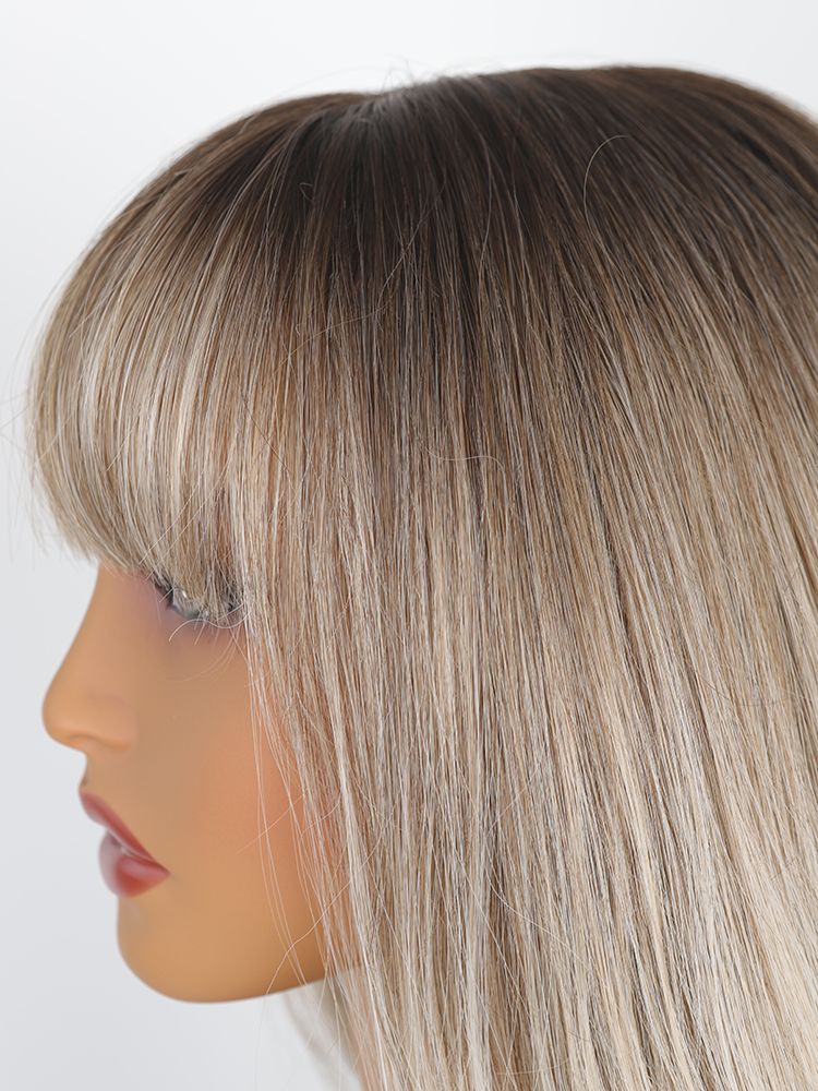 Vroče prodajana Evropa in Amerika Priljubljena rjava gradientna dolga ravna kemična vlakna barvana lasulja iz visokotemperaturne svilene lasulje za ženske_voghion.com