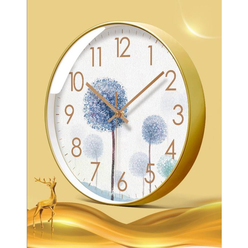 Orologio al quarzo silenzioso con secondi continui, stile pastorale, semplice, da parete, con fiore di tarassaco, Yipula 6260_voghion.com