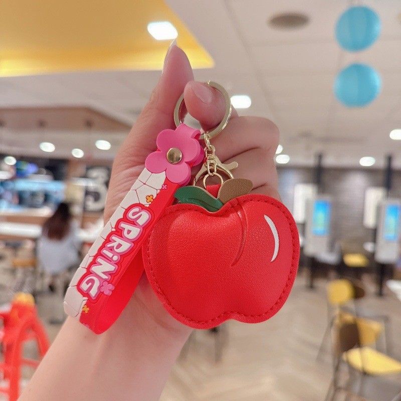 Neuer kreativer Fruchtleder-Schlüsselanhänger für Internet-Prominente, süßes Paar, Tasche, Autoschlüssel, exquisite Mode, kleiner Anhänger_voghion.com