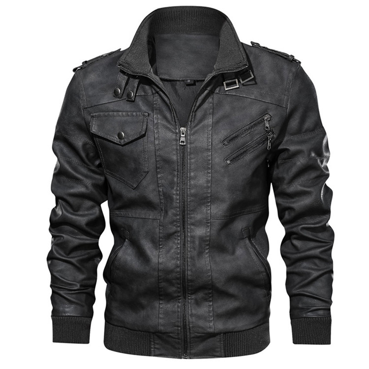 KB Neue Männer Herbst Casual Lederjacken Motorradjacke Polyurethan Biker Mäntel Leder Marke Kleidung Größe Ue SA722_voghion.com