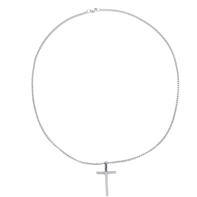 Kubanisches Herren-Set aus Titanstahl mit Kreuz-Halskette und Ohrringen, vielseitiges Armband, trendiger Markenschmuck_voghion.com