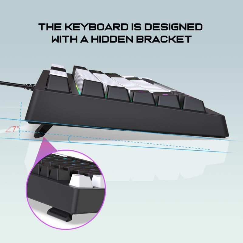 87-key Wired Gaming Keyboard Cool Mechanical Feel, RGB Colorful Lighting, Compatible With Computers, Laptops, And USB_voghion.com