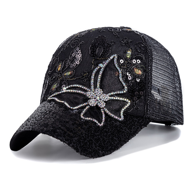 New Fashion Women's Cap Butterfly Flower Pendant Baseball Cap Female Outdoor Adjustable Streetwear Summer Trucker Hat_voghion.com