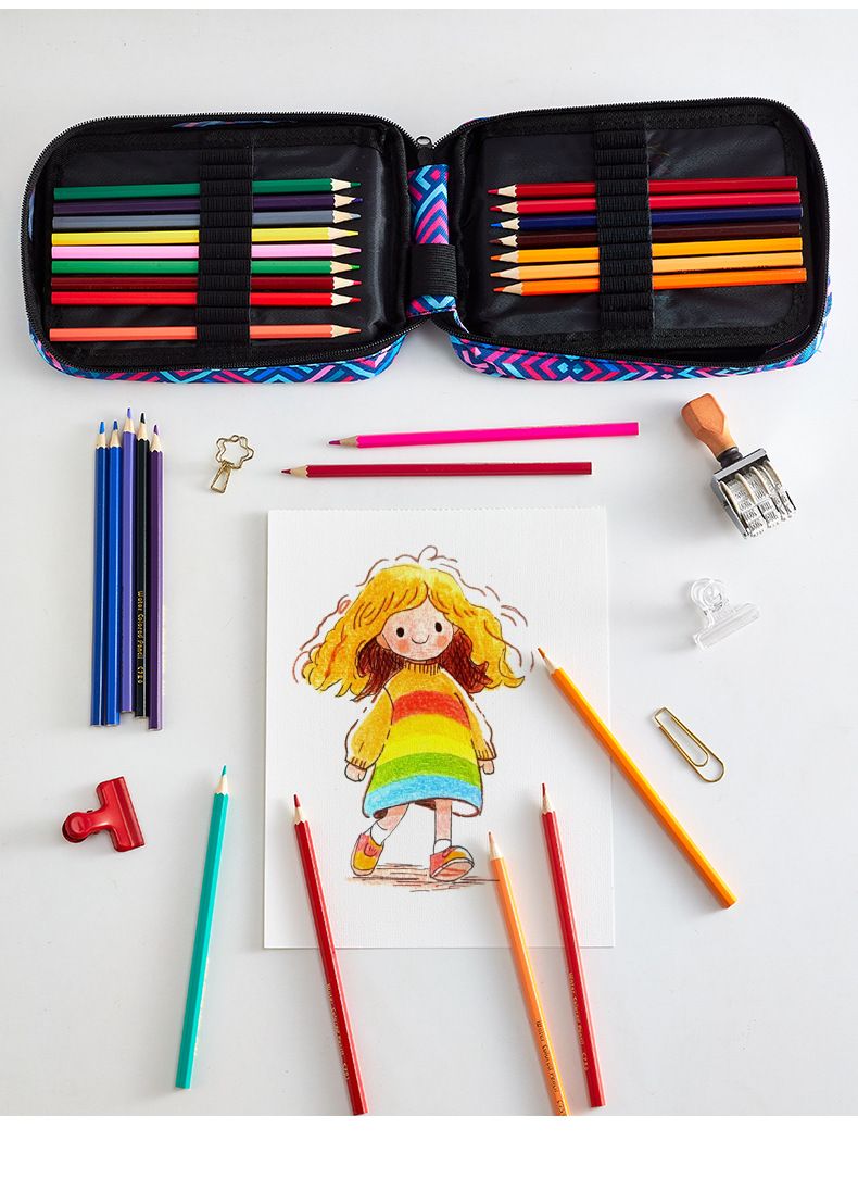 Astuccio portapenne da 72 colori con grande capacità - Tonalità vivaci Macaron e Morandi, organizer portatile per articoli artistici per studenti e artisti_voghion.com