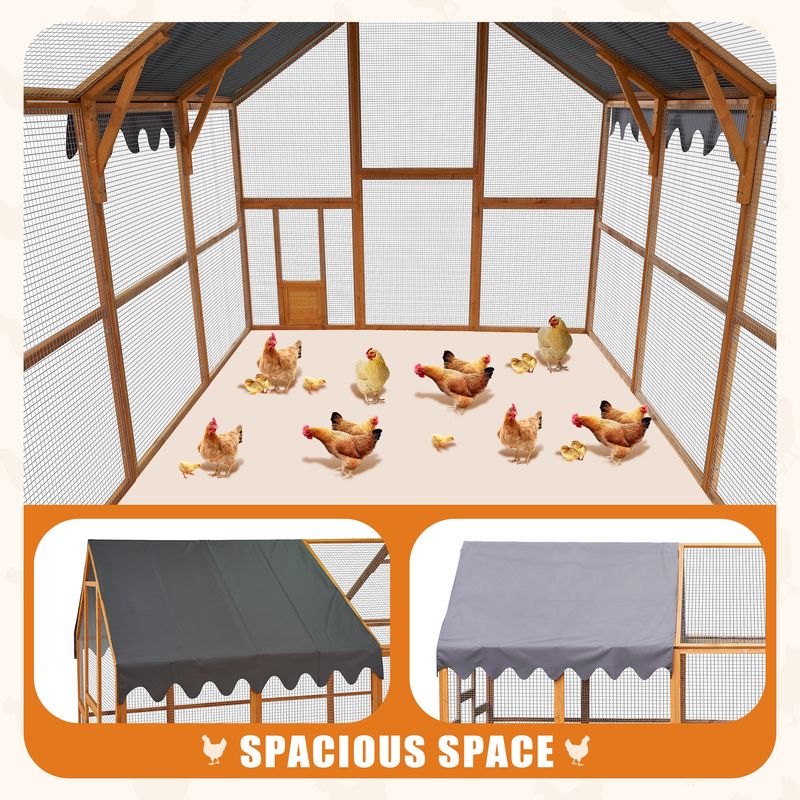 Outdoor Chicken Coop Enclosures 110" Large Kitten Playpen,Upgrade Waterproof Cover_voghion.com
