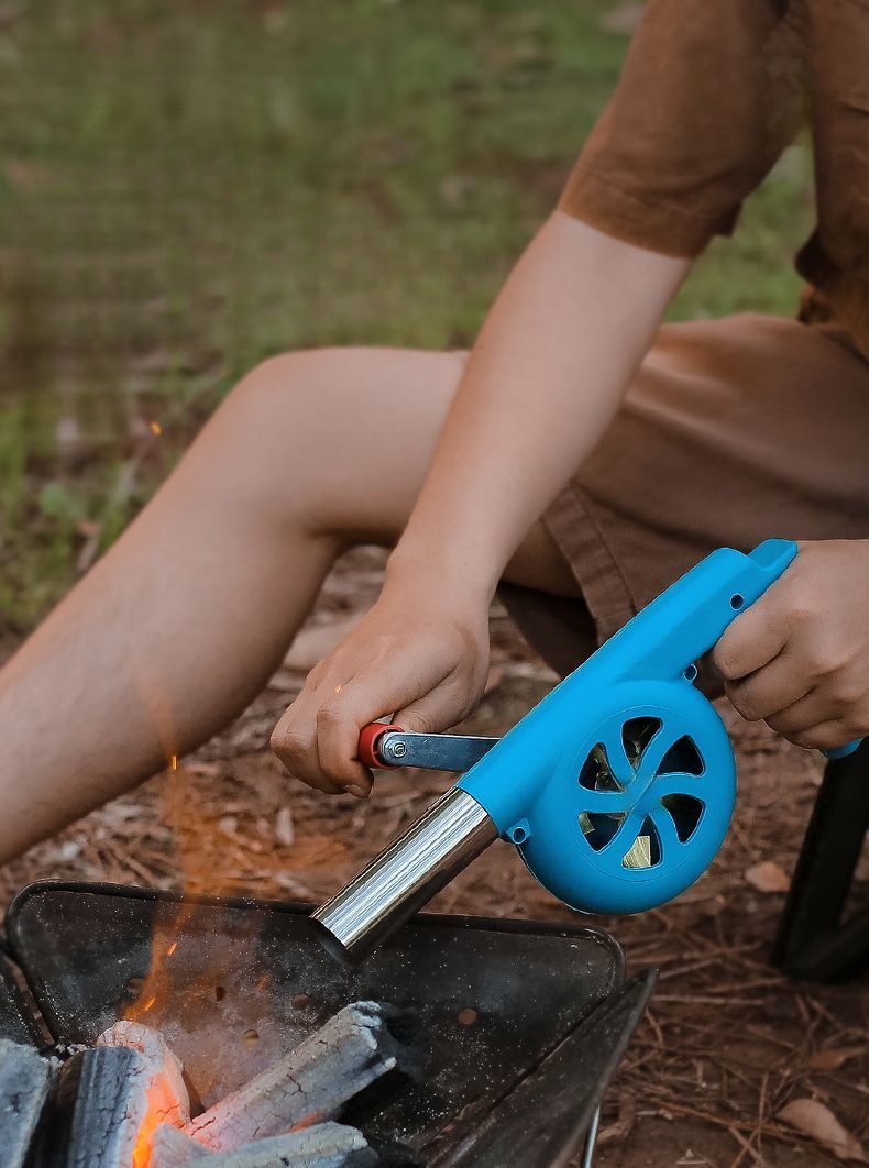 Buiten handbediende brandstofboosterventilator, afneembare kleine blazer, houtskoolvuurstarter, draagbare kampeerbarbecue-benodigdheden_voghion.com