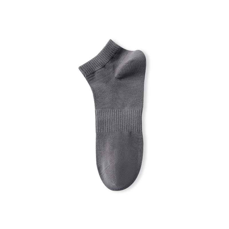 2025e Zhuji Summer Thin Business Sweat-Absorbing Short Tube Mesh Socks Pure Cotton Breathable Men's Black Spring Autumn Style_voghion.com