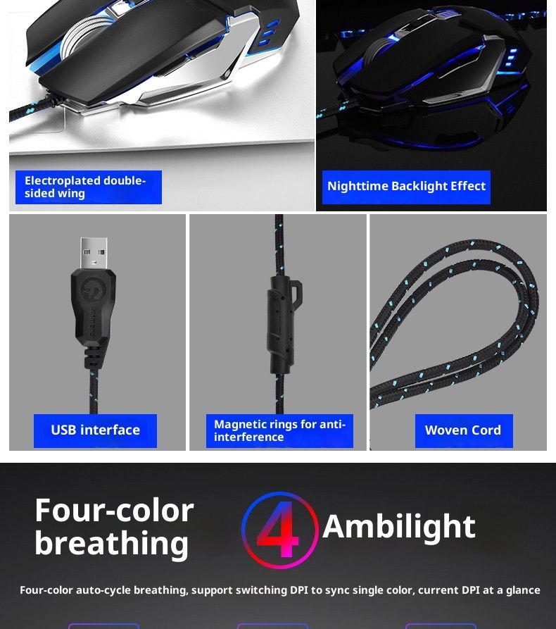 Digitex Xinmeng M312 Kabelgebundene Mamba Snake Maus der dritten Generation für E-Sport, Gaming, E-Sport, Gaming, Makroprogrammierung, Großhandel, Computer_voghion.com