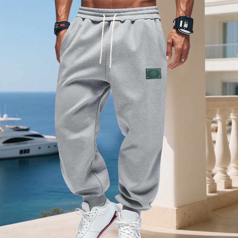 „Męskie spodnie dresowe z aksamitnymi mankietami – luźne, codzienne spodnie na zimę (czarne/szare/morelowe, S-XXXL)”_voghion.com