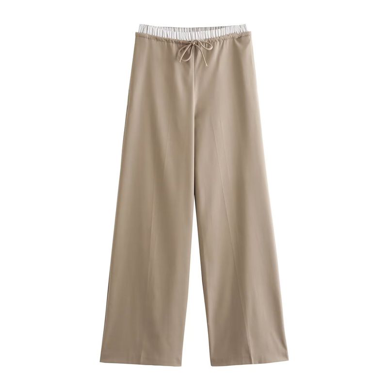 Women's Spring Slim Vest & Patchwork Pants Set - Casual Korean Style Stretch Polyester Outfit_voghion.com