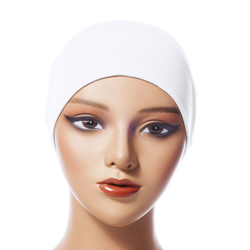Adjustable Modal Elastic Bottoming Hat - Solid Color Head Covering Scarf With Rope & Lace (Breathable, Comfortable, Stretchy Headwear For Women)_voghion.com