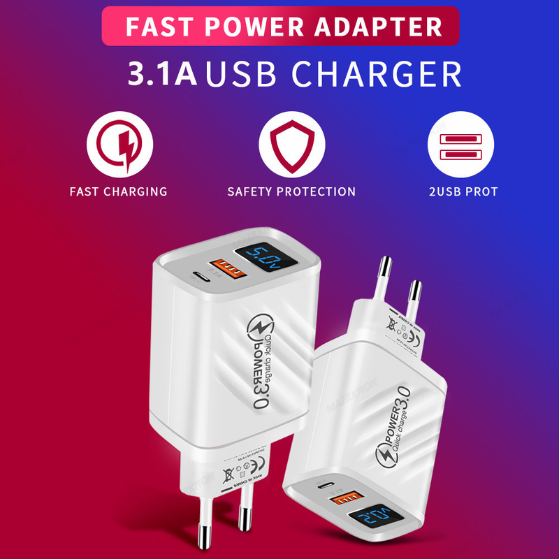 USB PD punjač 20W brzi punjač C-tip brzi punjač pogodan za iPhone Samsung Xiaomi punjač za mobilne telefone wa_voghion.com