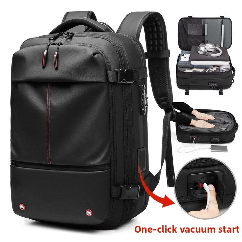 Cross-border New Product One-click Vacuum Compression Business Casual Computer Bag Men's High-end Travel Backpack_voghion.com