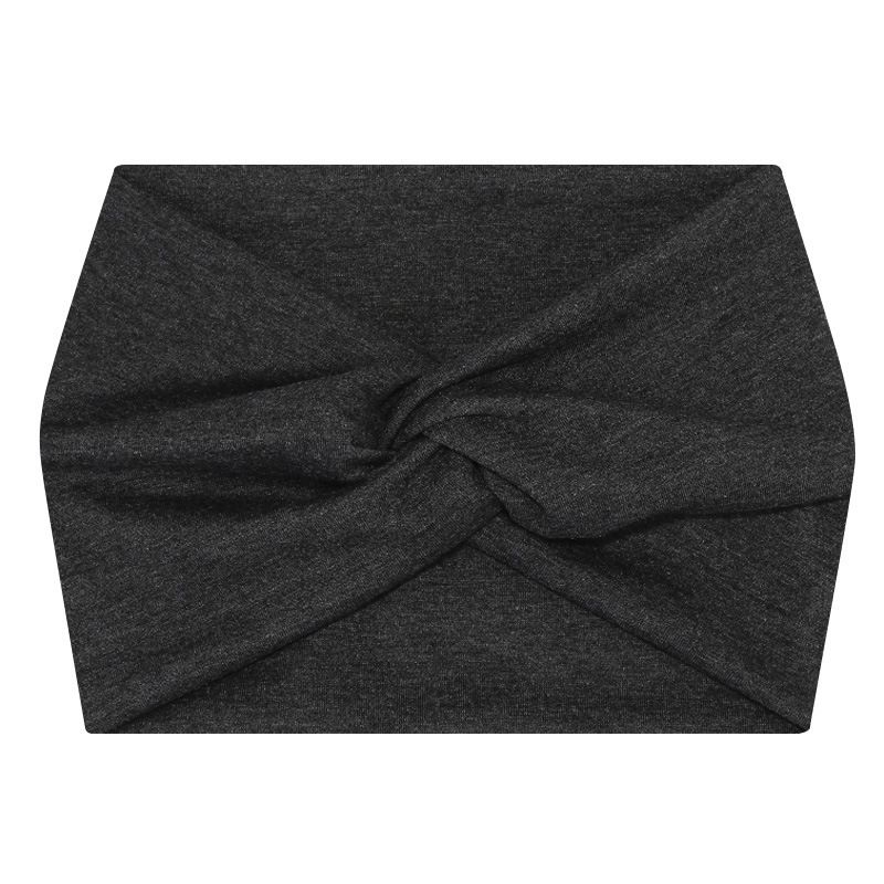 New Women's Wide Edge Hair Band Solid Color Elastic Headscarf Men's Sports Yoga Running Fitness Antiperspirant Cotton Headband_voghion.com