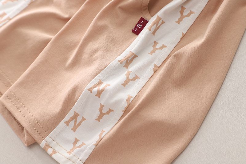 Set di due pezzi per bambini a maniche corte con lettere colorate per ragazzi, abbigliamento estivo per neonati 2024_voghion.com