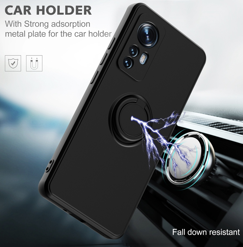 Etui z płynnego silikonu do Xiaomi Mi 12 12S Pro 11 Lite 5G NE Pokrywa Pierścień z uchwytem Etui na telefon do Xiaomi Mi 10S 10T Lite 11T_voghion.com