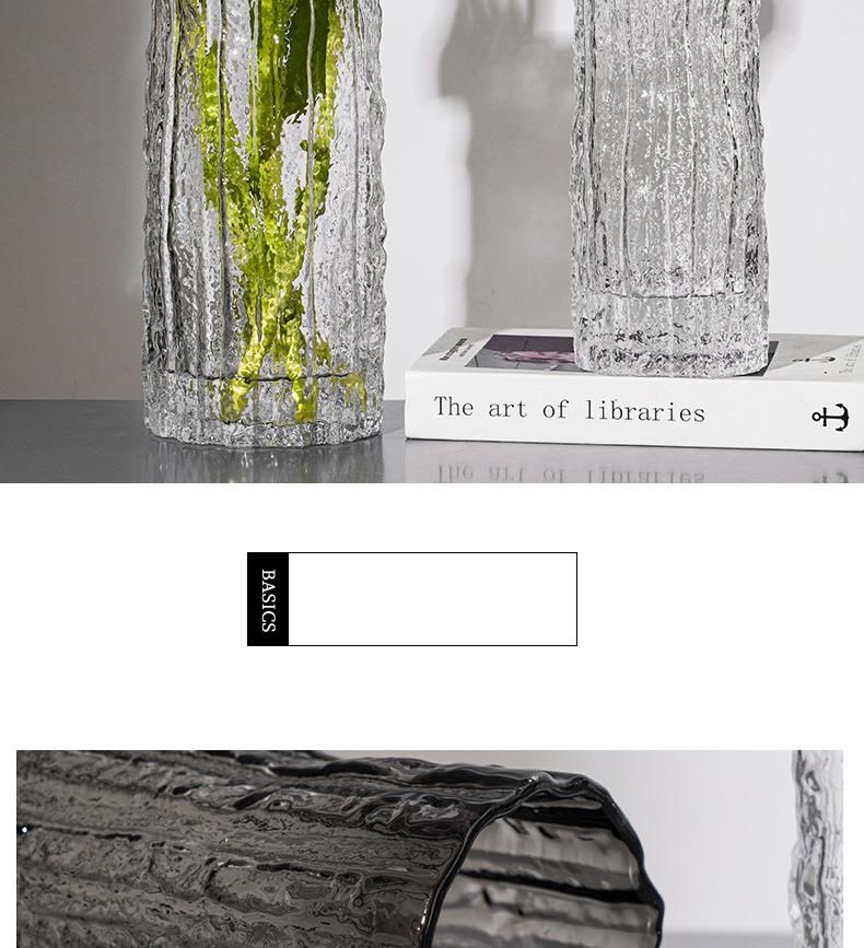 Glacial Art Celebrity Vase - Composizione floreale in vetro ghiacciato trasparente per decorazioni di lusso
_voghion.com
