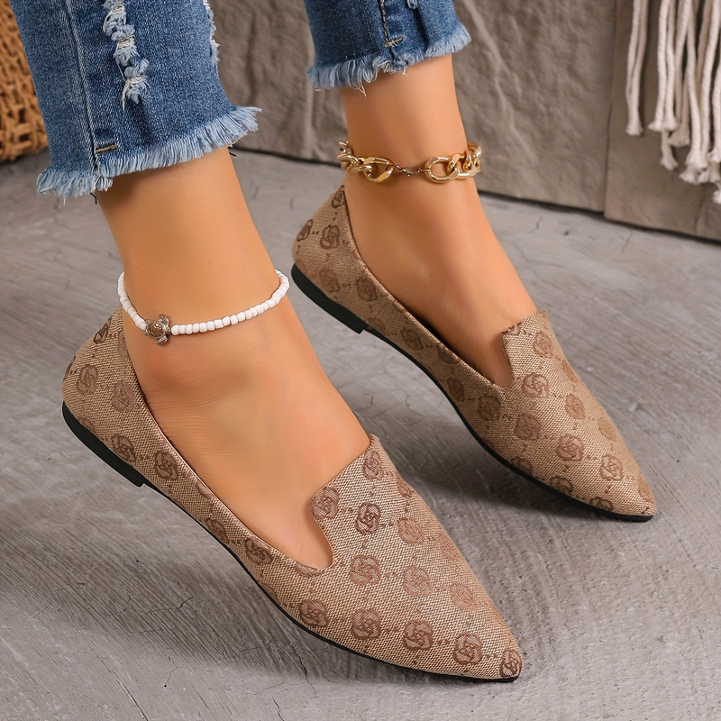 Flache Schuhe mit Blumenmuster für Damen, lässige Schlupfschuhe mit spitzer Spitze, leichte und bequeme Schuhe_voghion.com