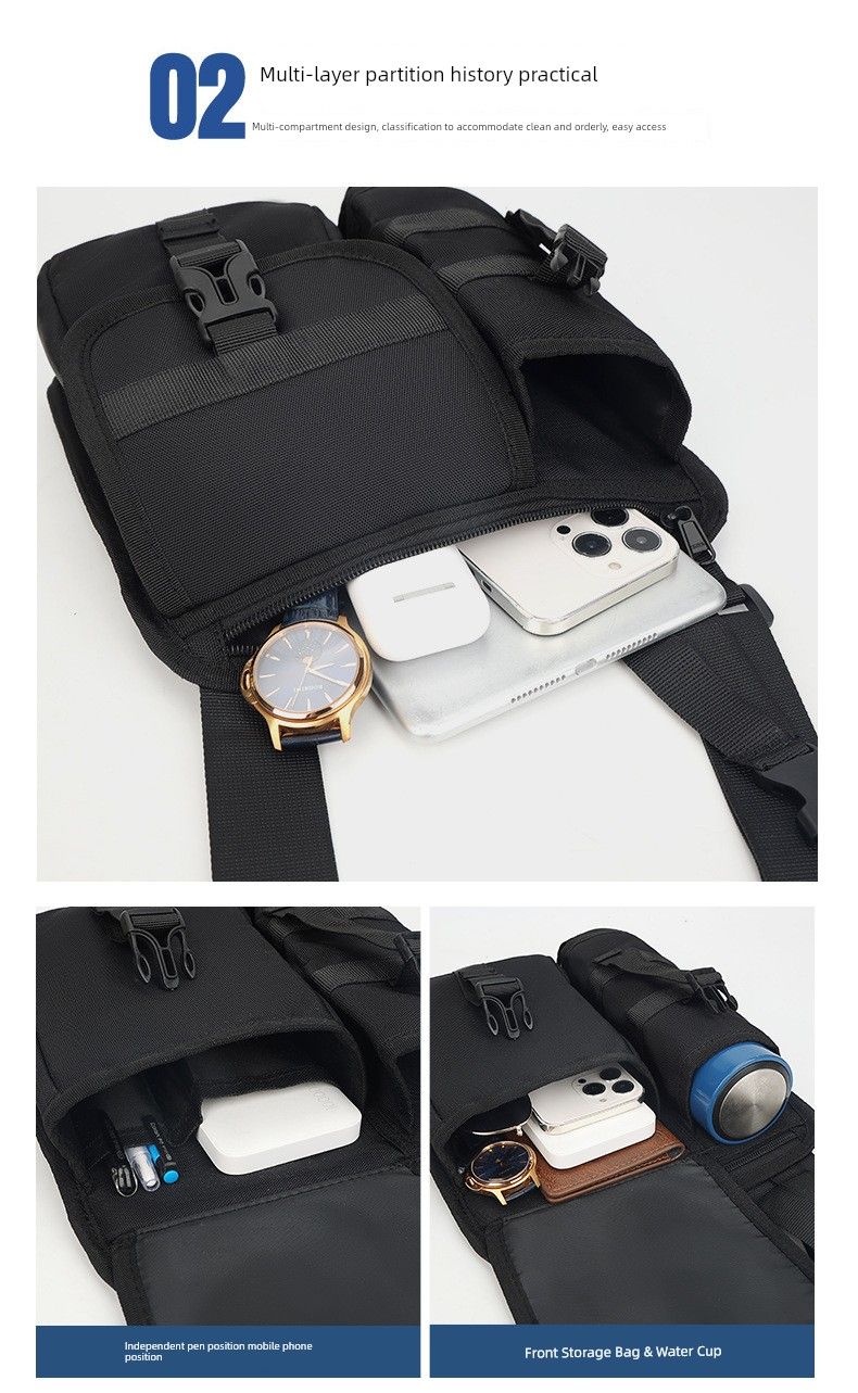 Outdoor Wild Fishing Vacuum Cup 8-Inch Flat Messenger Bag_voghion.com