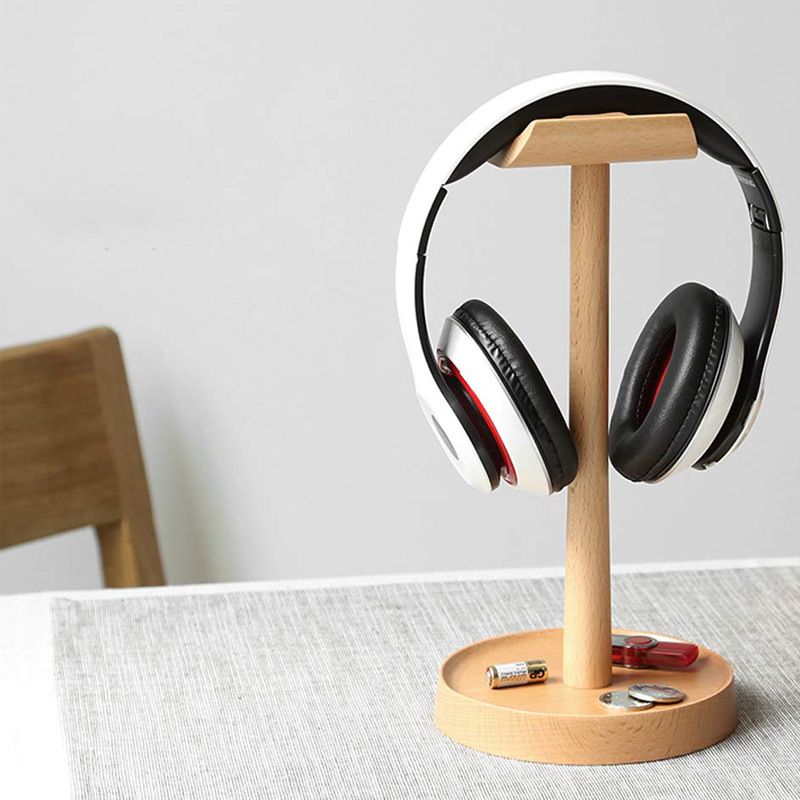 Supporto per cuffie in legno di noce nero, supporto per cuffie over-ear minimalista in legno massello_voghion.com