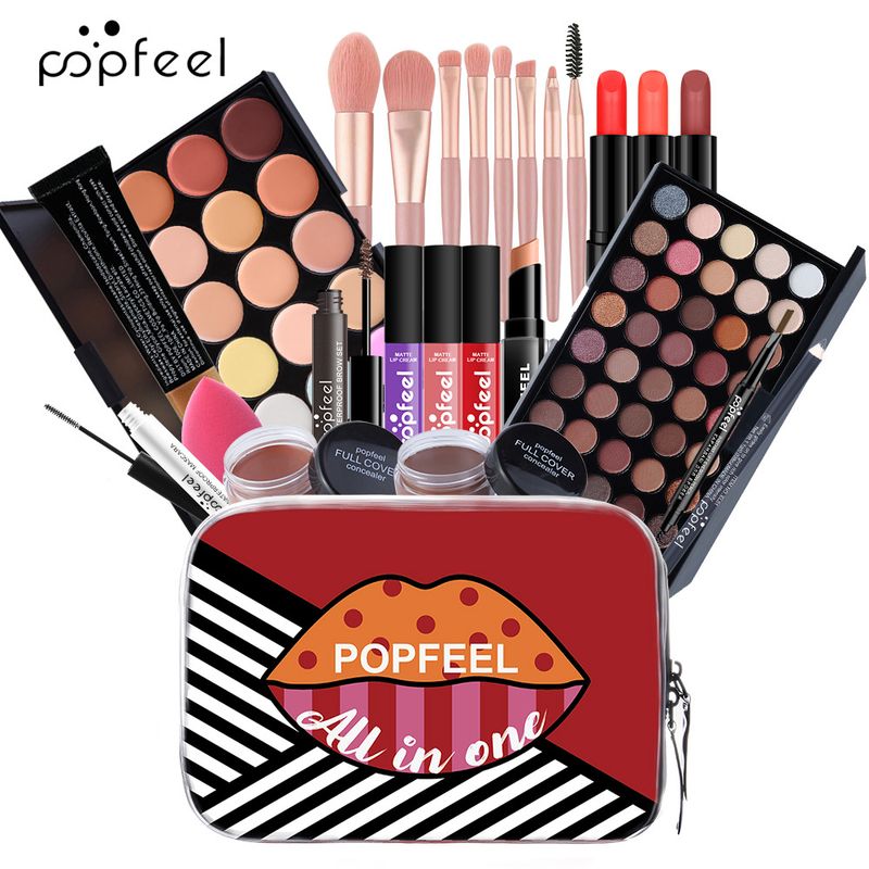 Makeup Sets Wholesale Eye Shadow Lip Gloss Foundation Lipstick Concealer Beginner Studio Makeup Combination Set_voghion.com