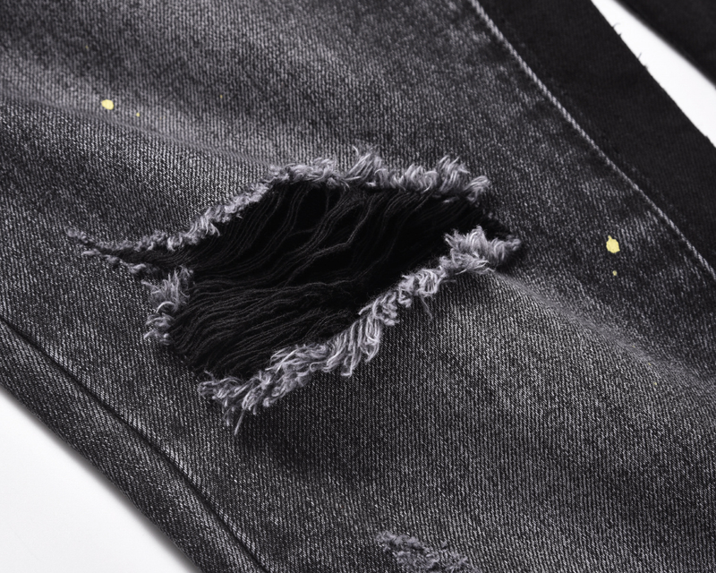 Ropa para hombres 24 pantalones holgados y acampanados con bigotes de gato rotos y con diseño tridimensional para hombres y mujeres_voghion.com