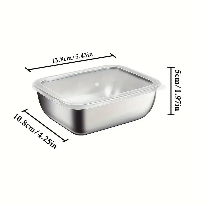 5 Stück Edelstahl-Lebensmittelaufbewahrung, stapelbare Meal-Prep-Boxen für Küche, Kühlschrank, Mittagessen, ideal für Meal-Prep, Reisen, Küchenaufbewahrung_voghion.com