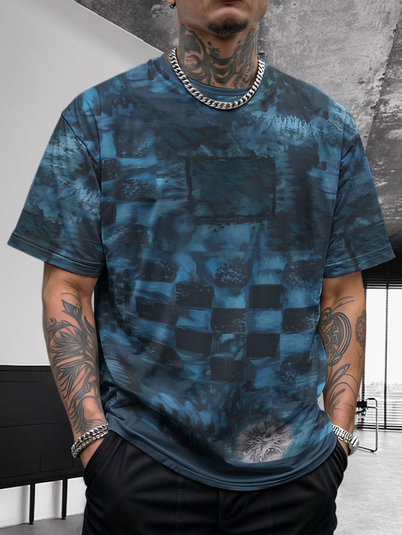 Sommer Neue Herren Kontrastfarbe Street Style Patchwork Mode Lässig Vielseitig Atmungsaktiv Kurzarmhemd_voghion.com