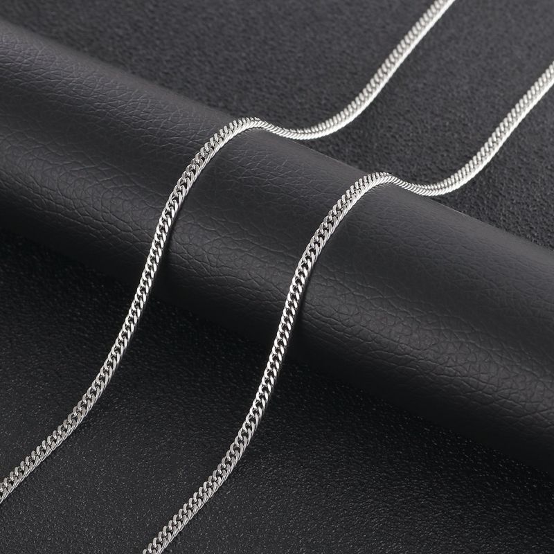 Accessori per gioielli, catena semplice allungata con clavicola in acciaio al titanio, stile cubano hip hop da uomo_voghion.com