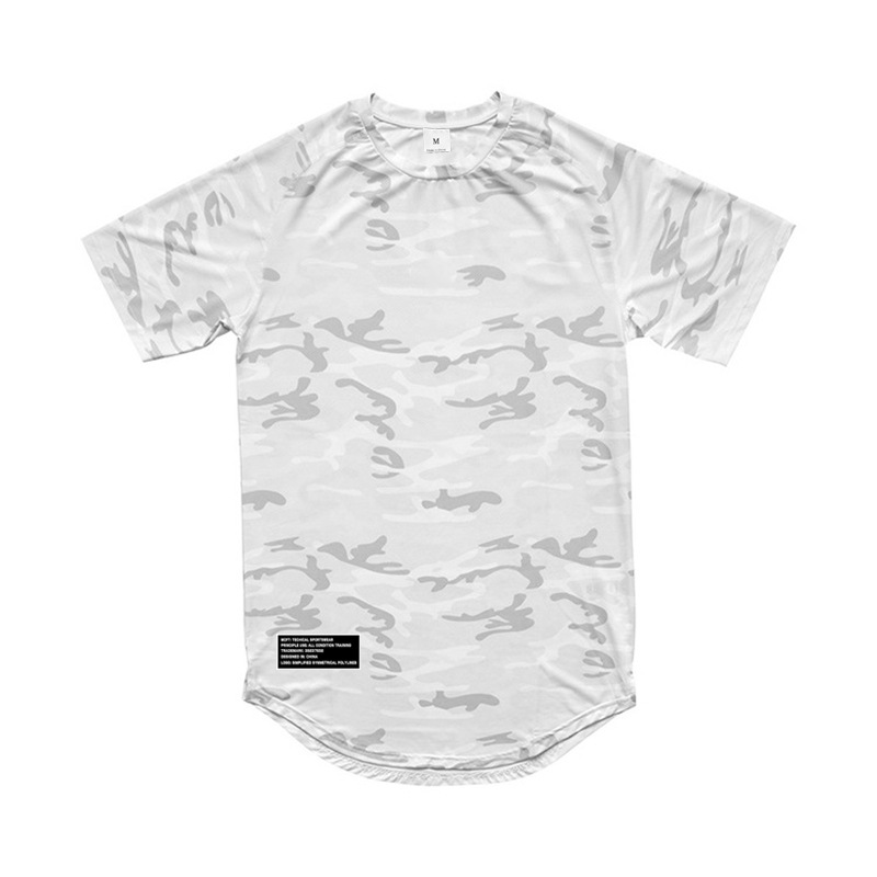 Tuta da fitness mimetica casual ad asciugatura rapida da uomo a maniche corte per esercizi muscolari in stile americano per la primavera e l'estate_voghion.com