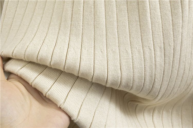 Gonna di media lunghezza in maglia con risvolto di alta qualità per abbigliamento femminile, per donna, elegante e sottile, stile primaverile e autunnale_voghion.com